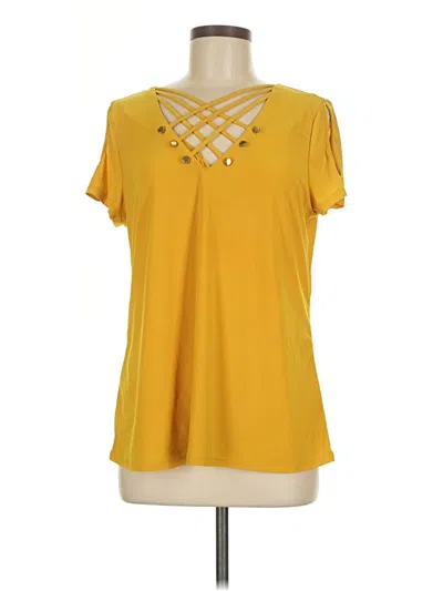 Pre-owned Atelier Short Sleeve Blouse In Yellow