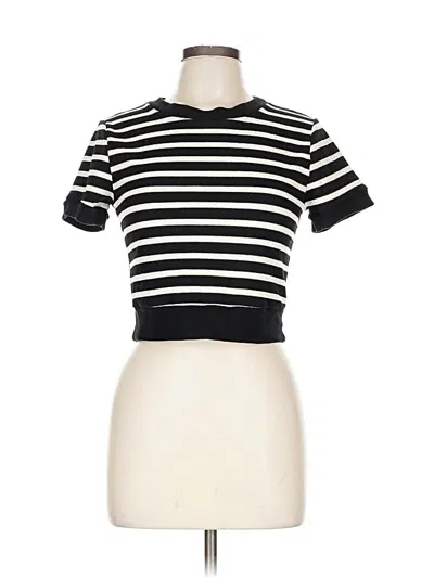 Pre-owned Atelier Short Sleeve Top Black Mock Neckline Tops