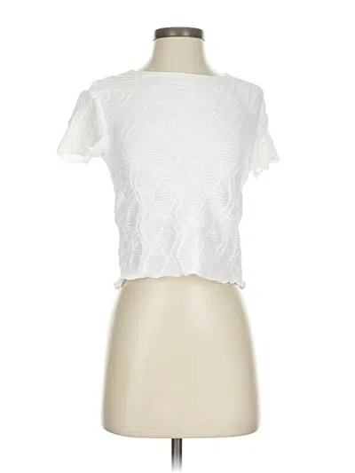 Pre-owned Atelier Short Sleeve Top White Square Neckline Tops