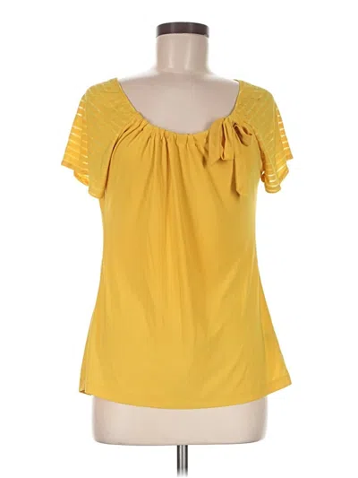 Pre-owned Atelier Short Sleeve Top Yellow Sweetheart Neckline Tops