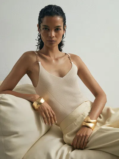 Atelier Silk-blend Rib-knit Cami In White