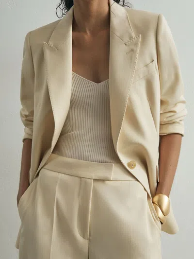 Atelier Silk-wool Single-breasted Suit Blazer In Yellow