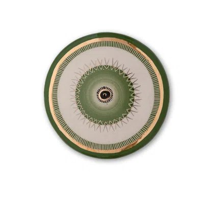 Atelier Simi Gold / Green Handmade Gold Decorated Ceramic Evil Eye