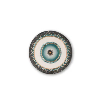 Atelier Simi Gold / Green Handmade Gold Decorated Ceramic Evil Eye Wall Hanging