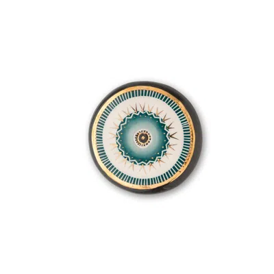 Atelier Simi Green / Gold Handmade Gold Decorated Ceramic Evil Eye