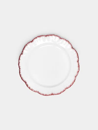 Atelier Soleil Combed Edge Hand-painted Ceramic Salad / Dessert Plates - 8in/21cm (set Of 4) In Multi