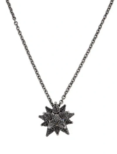 Pre-owned Atelier Swarovski Crystal Kalix Pendant Necklace, 17.25" In Grey