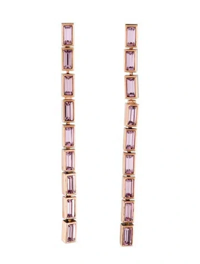 Pre-owned Atelier Swarovski Linear Drop Earrings In Pink