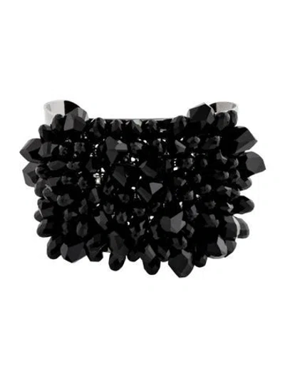 Pre-owned Atelier Swarovski X Jason Wu Crystal Cuff Bracelet, 7.5" In Black