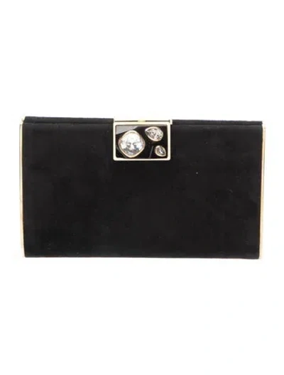 Pre-owned Atelier Versace Suede Clutch In Black