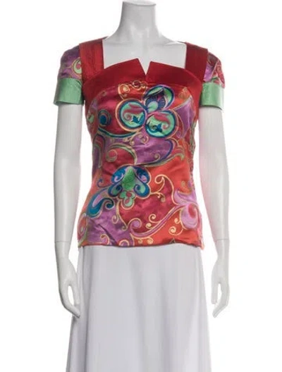 Pre-owned Atelier Versace Vintage 1990 Top In Red