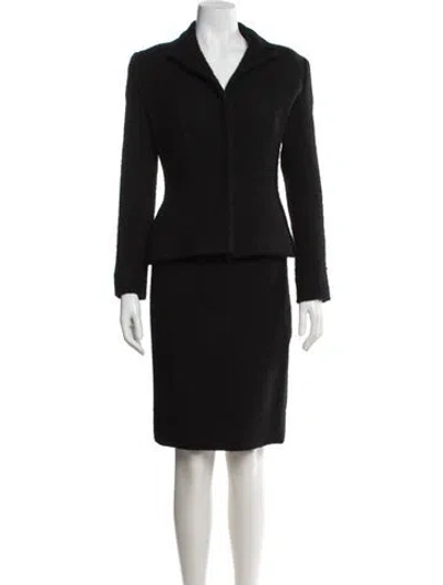 Pre-owned Atelier Versace Vintage Late 1990's - Early 2000's Skirt Suit W/ Tags In Black