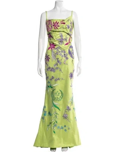 Pre-owned Atelier Versace Vintage Long Dress In Green