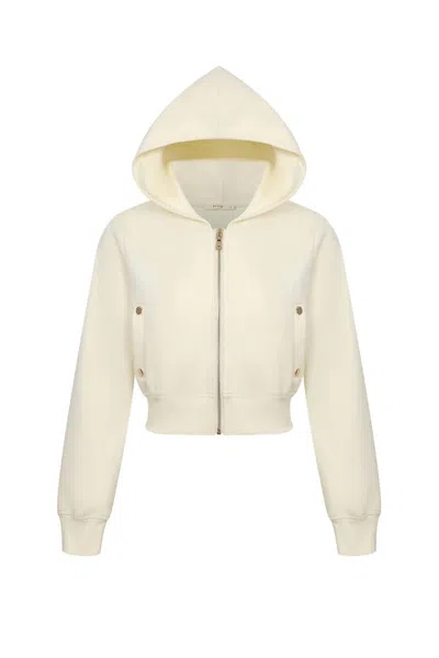 Atelier Women's Everyday Zip Up Hoodie In Cream In Neutral