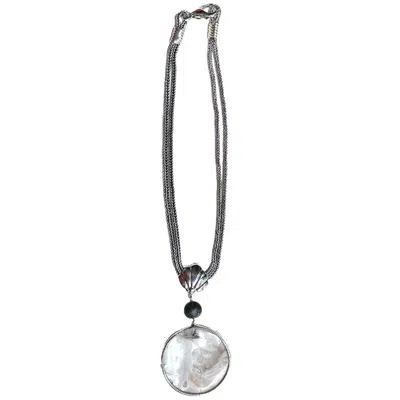 Atelier Zelmira Women's Silver / White / Green Illari Necklace