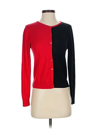 Pre-owned Ateliers De La Maille Silk Cardigan Sweater In Red