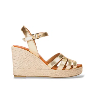 Ateliers Women's Nolita Metallic Strappy Espadrille Wedge Sandals In Gold