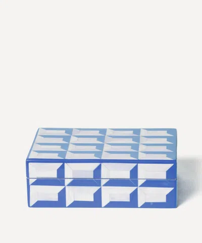 Aterio Home Decorative Resin Large Box In Blue