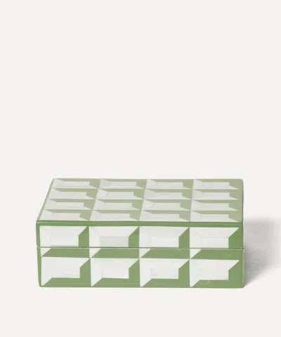 Aterio Home Decorative Resin Large Box In Green