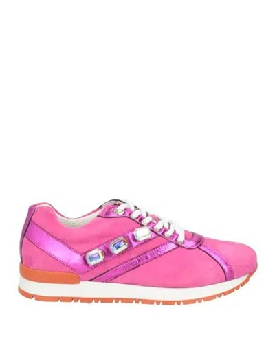 A.testoni A. Testoni Woman Sneakers Fuchsia Size 6.5 Leather In Pink