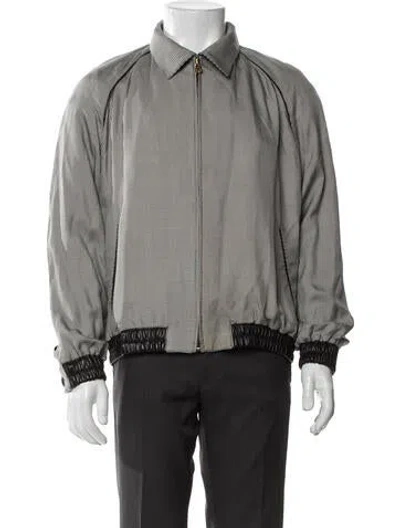 Pre-owned A.testoni Houndstooth Print Bomber Jacket In Multi