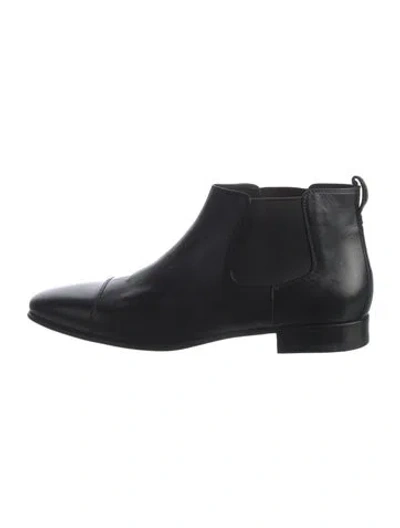 Pre-owned A.testoni Leather Chelsea Boots In Black