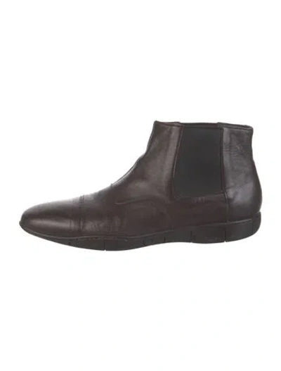 Pre-owned A.testoni Leather Chelsea Boots In Brown
