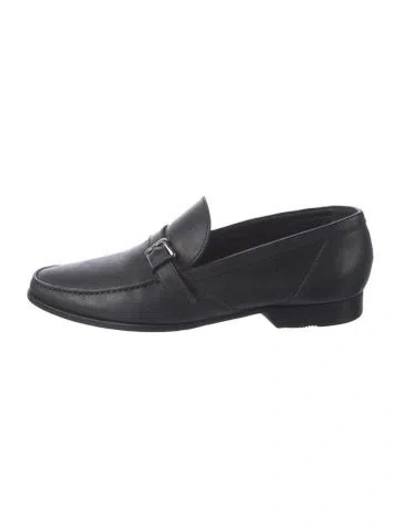 Pre-owned A.testoni Leather Dress Loafers In Black