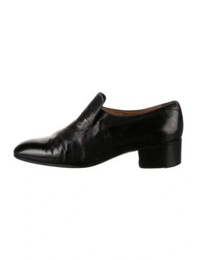 Pre-owned A.testoni Leather Dress Loafers In Black