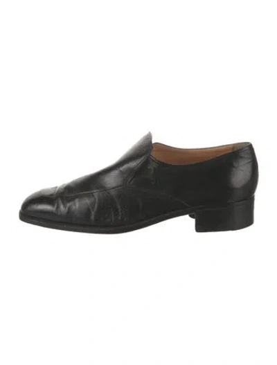 Pre-owned A.testoni Leather Dress Loafers In Black