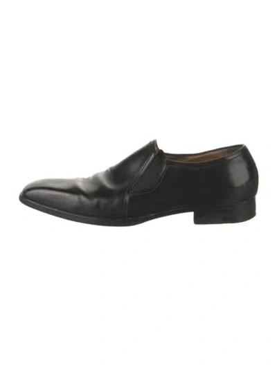 Pre-owned A.testoni Leather Dress Loafers In Black