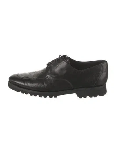 Pre-owned A.testoni Leather Dress Loafers In Black