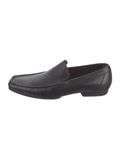 Pre-owned A.testoni Leather Dress Loafers In Black