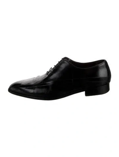 Pre-owned A.testoni Leather Dress Loafers In Black
