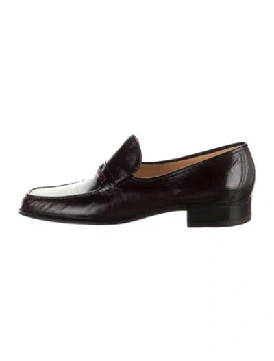 Pre-owned A.testoni Leather Dress Loafers In Brown