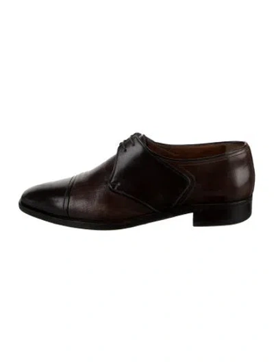 Pre-owned A.testoni Leather Dress Loafers In Brown