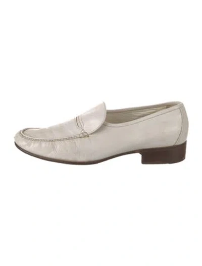 Pre-owned A.testoni Leather Dress Loafers In Neutral