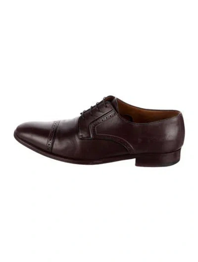 Pre-owned A.testoni Leather Lasercut Accents Brogues In Brown