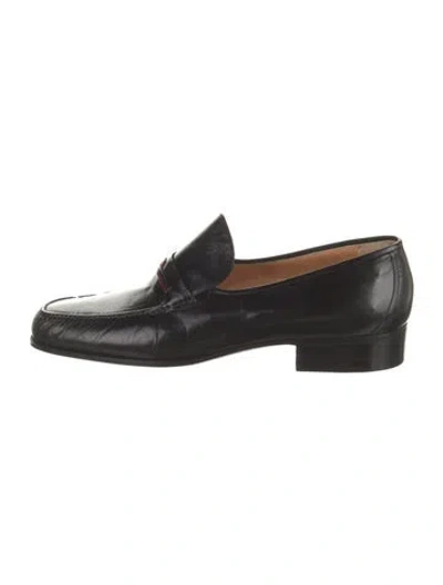Pre-owned A.testoni Leather Loafers In Black