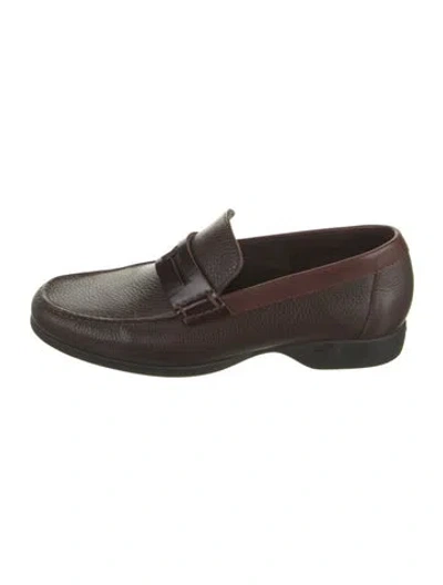 Pre-owned A.testoni Leather Loafers In Brown