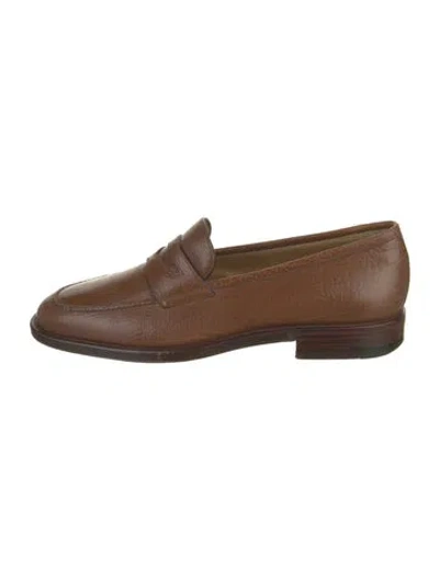 Pre-owned A.testoni Leather Loafers In Brown