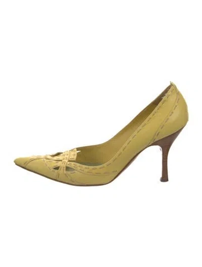 Pre-owned A.testoni Leather Pumps In Yellow