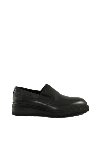 A.testoni Leather Slip-on Shoes - Black In Multi