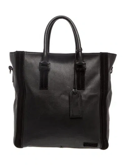 Pre-owned A.testoni Leather Top Handle Bag In Black