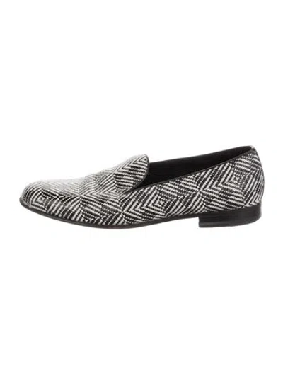 Pre-owned A.testoni Patterned Loafers In Black
