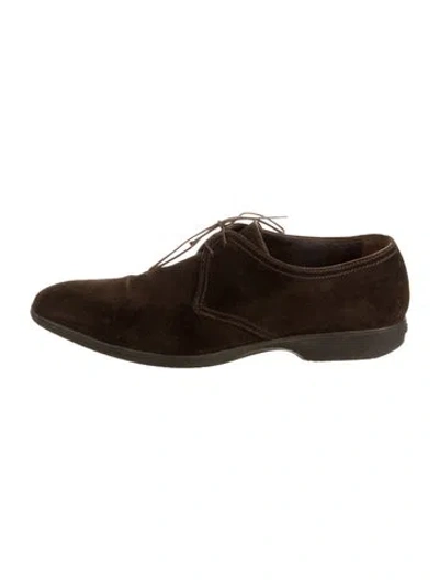 Pre-owned A.testoni Suede Derby Shoes In Brown