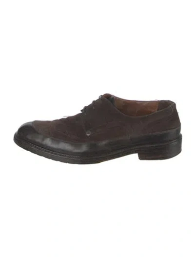 Pre-owned A.testoni Suede Derby Shoes In Brown