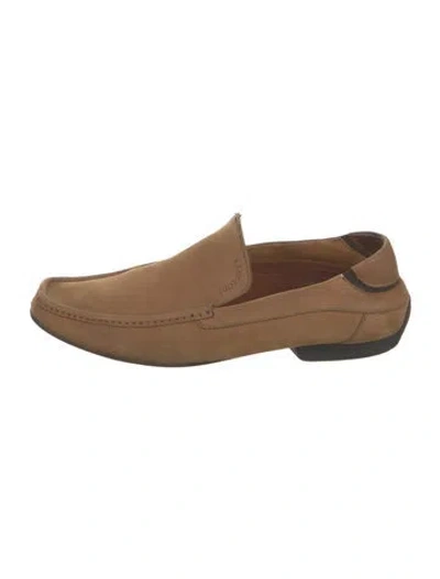 Pre-owned A.testoni Suede Dress Loafers In Brown