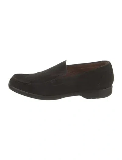 Pre-owned A.testoni Suede Loafers In Black