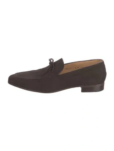 Pre-owned A.testoni Suede Loafers In Brown
